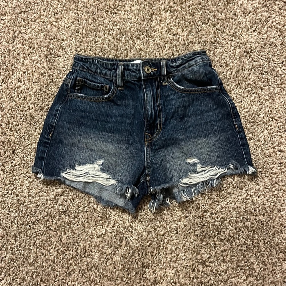 Denim shorts size 0 warn once medium waste length